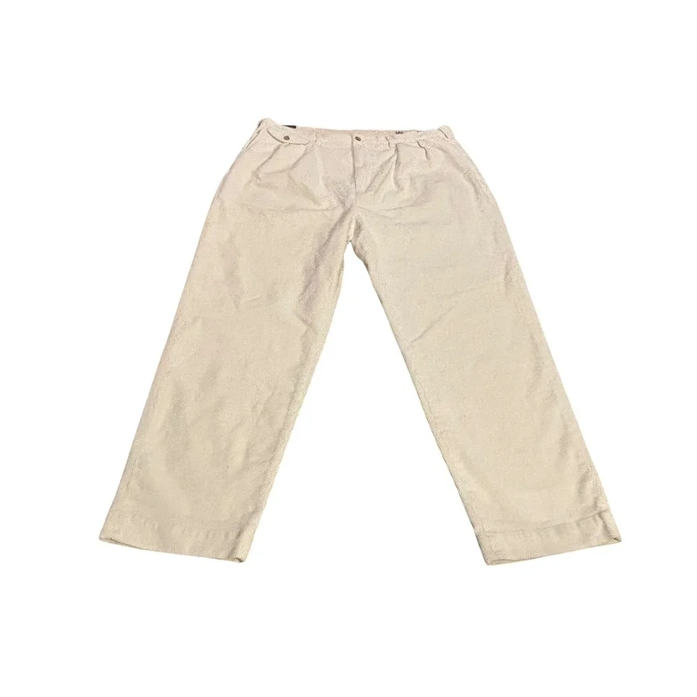Polo Ralph Lauren Whitman Relaxed Fit Pleated Corduroy Pants Mens 36x29 White